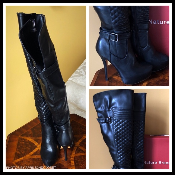 NATURE BREEZE VEGAN LEATHER OVER THE KNEE BOOTS - Picture 5 of 8